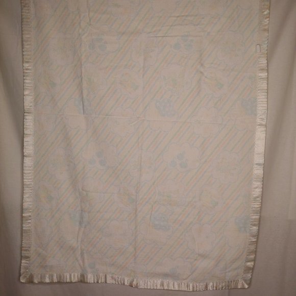 Vintage Reigel Satin Trim Baby Blanket Unicorn Magic Dragon Butterflies Castle - Picture 12 of 12